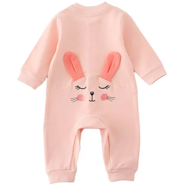 OOVOV Baby Pajamas Jumpsuit,Long Sleeve Infant Snap-button Placket One Piece Bodysuit Spring Clothes