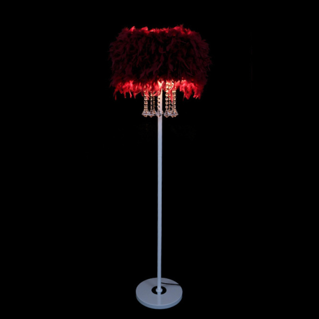 OOVOV Feather Floor Lamp Simple Crystal Floor Lamp Height 59.1&quot;