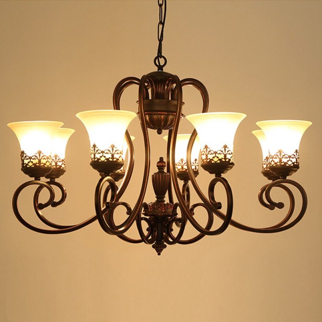 Antique Glass Chandelier Lighting Rustic Vintage Farmhouse Pendant Light