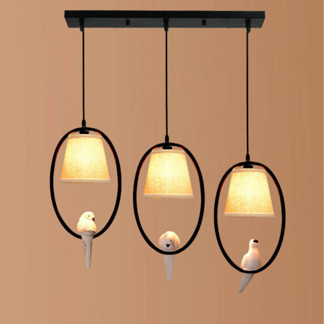 OOVOV American Village Birds Restaurant Pendant Lamp Dining Room Cafe Bar Kitchen Meals Lights Pendant Light Oblong Top