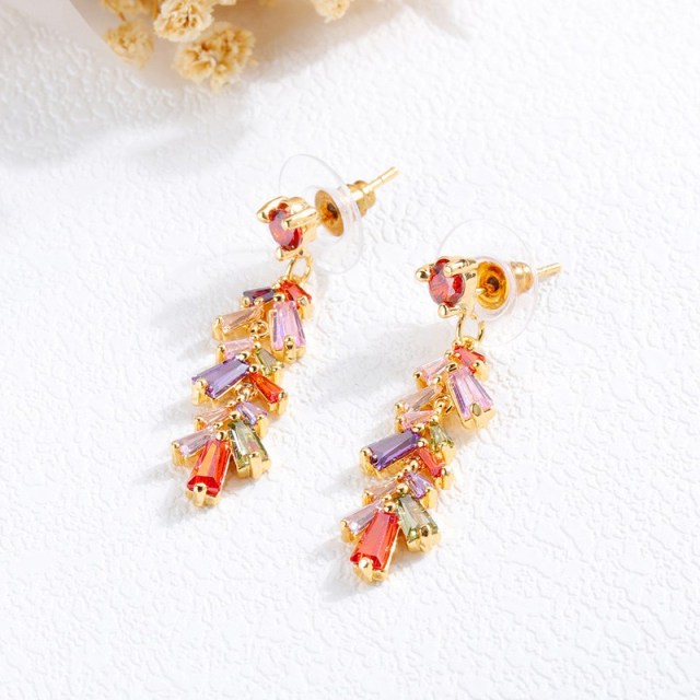 OOVOV Inlaid Zircon Tassel Earrings For Women All-match Long Earrings,Best Gift