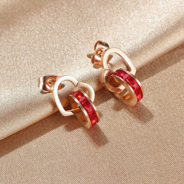 OOVOV Style Design Fashion Rose Gold Stud Earring for Women Girls Jewelry Hoop Earrings