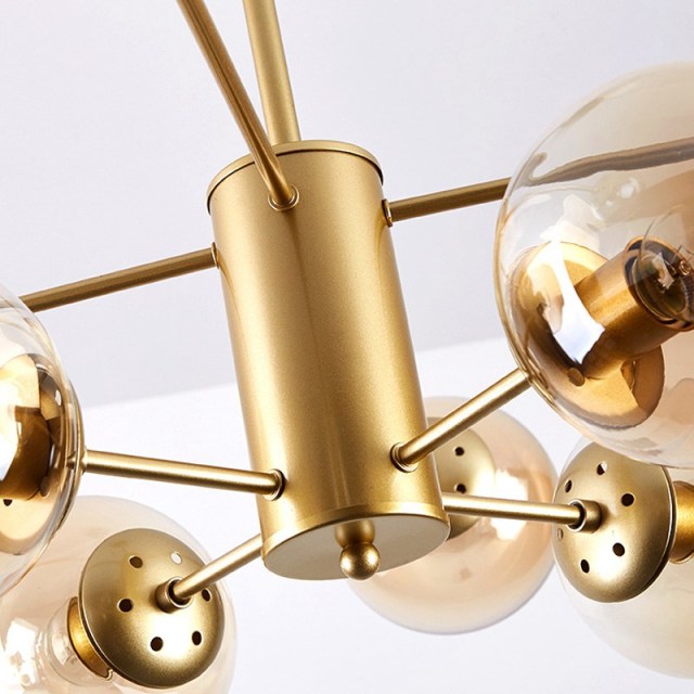 OOVOV Living Room Chandelier Glass Ball Pendant Light Modern Style Ceiling Lights Fixture for Bedroom Restaurant Store