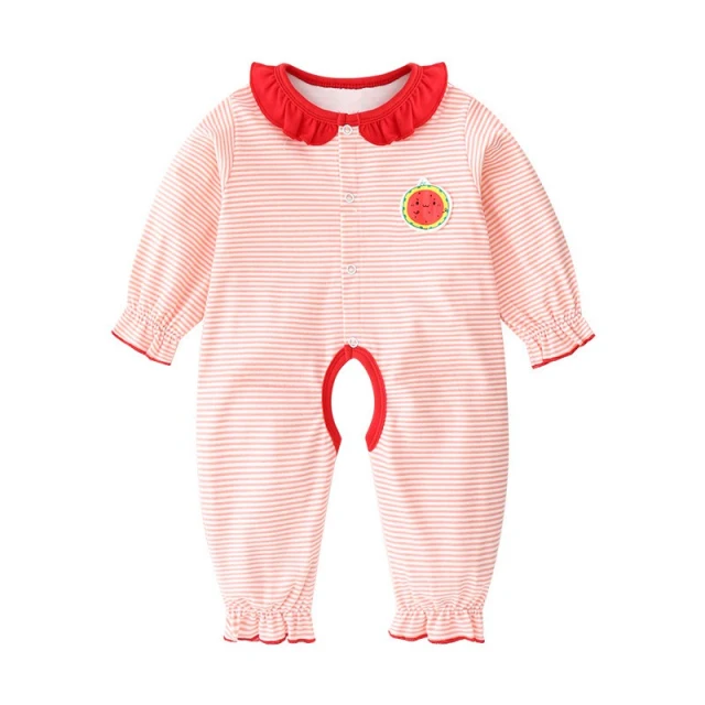 OOVOV Baby Girl Jumpsuit Cute Cotton Romper Baby and Toddler Long Sleeve Bodysuits Spring and Autumn Sleep and Play Clothes