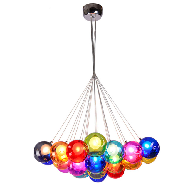 Nordic Colorful Bubble Glass Pendant Lights Adjustable Dining Room Glass Soapsuds Ceiling Pendant Light Soap Bubble Party Bar Bedroom Art Deco Luminai