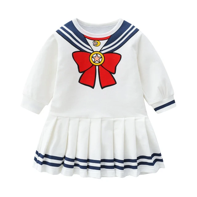 OOVOV Toddler Baby Girl Long Sleeve Dress One Piece Sailor Moon Spring Clothes