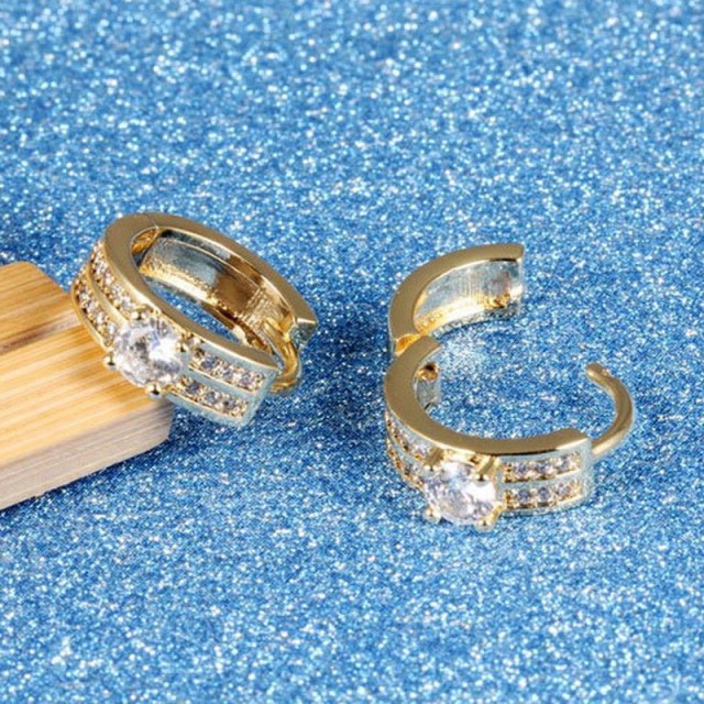 OOVOV Stainless Steel Frosted Ear Buckle,Titanium Steel Rose Gold Stud Earrings,Woman Zircon Stud Earrings Jewelry