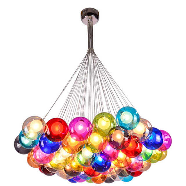 Nordic Colorful Bubble Glass Pendant Lights Adjustable Dining Room Glass Soapsuds Ceiling Pendant Light Soap Bubble Party Bar Bedroom Art Deco Luminai