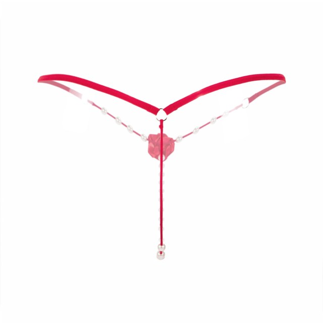 OOVOV Sexy Women's Underwear Pearl Massage Flower Decor G-string Thongs Low Waist Transparent Temptation Panties Ladies e,3 Pieces