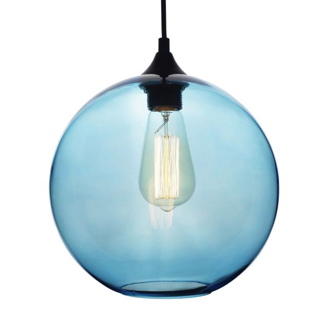 OOVOV Glass Pendant Light Modern Kitchen Pendant Lighting with Colored Lamp Shade Glass Hanging Pendant Ceiling Light Fixture for Living Room Bedroom