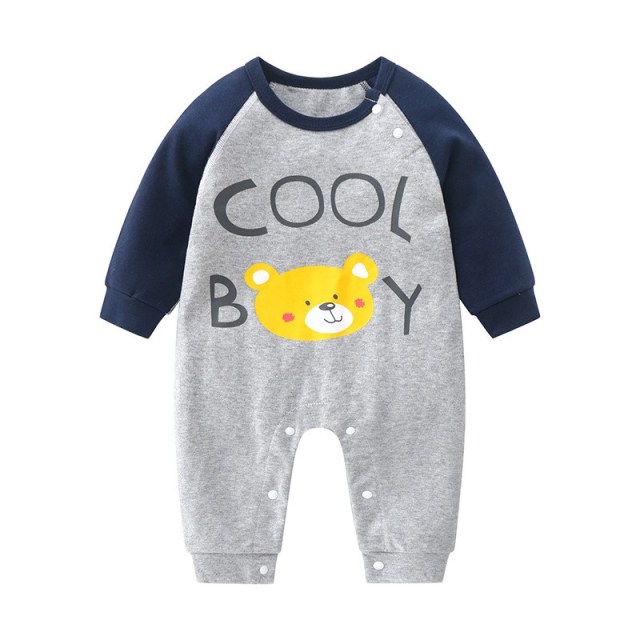 OOVOV Baby Cotton Romper Toddler Jumpsuit Baby Baby Spring and Autumn Clothes Long Sleeve