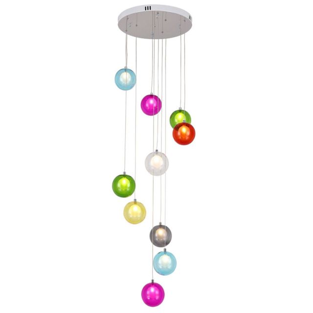 OOVOV Nordic Decorative Chandelier Creative Color Led Glass Ball Ceiling Hanging Pendant Lights Kids Room Decorative Hanging Lamp Ceiling Light