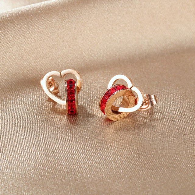 OOVOV Style Design Fashion Rose Gold Stud Earring for Women Girls Jewelry Hoop Earrings