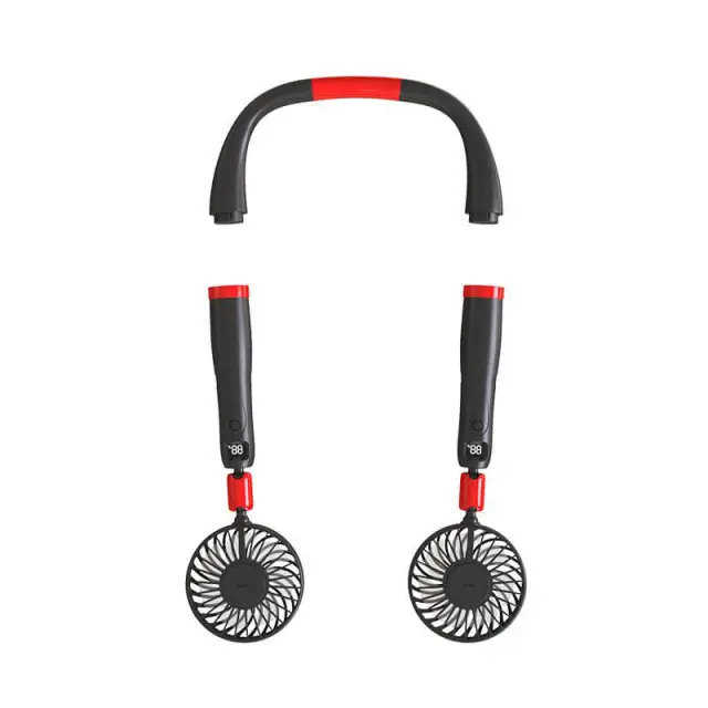 Hands Free Portable Neck Fan Removable 2PCS Fans Rechargeable