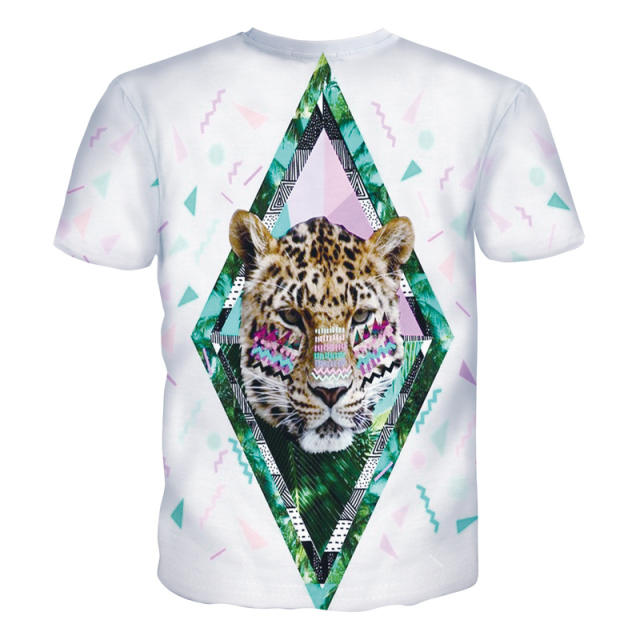 OOVOV Unisex 3D Animal Print Tees Print Casual Funny Graphic T-Shirts for Men Women
