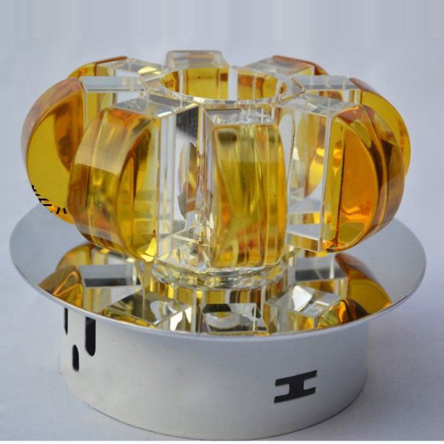 Modern Pumpkin Crystal LED Hallway Corrider Ceiling Lamp Flower Crystal Porch Living Room Ceiling Light Semi Flush Mounted Ceiling Lights