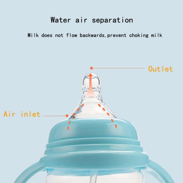 OOVOV Wide Bore PP Newborn Big Baby Bottle Suction Tube Anti Flatulence With Handle