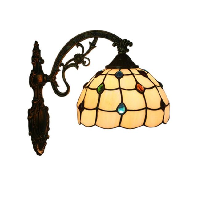 OOVOV 1 Light Tiffany Wall Sconces Wall Lamp Lights Fixture With Glass Lampshade for Corridor Hallway Bedroom Kitchen Living Room