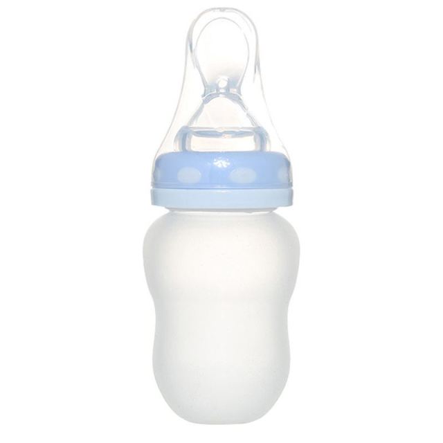 Baby Bottle 180ml Squeeze Type Silicone Food Supplement Feeding Bottle