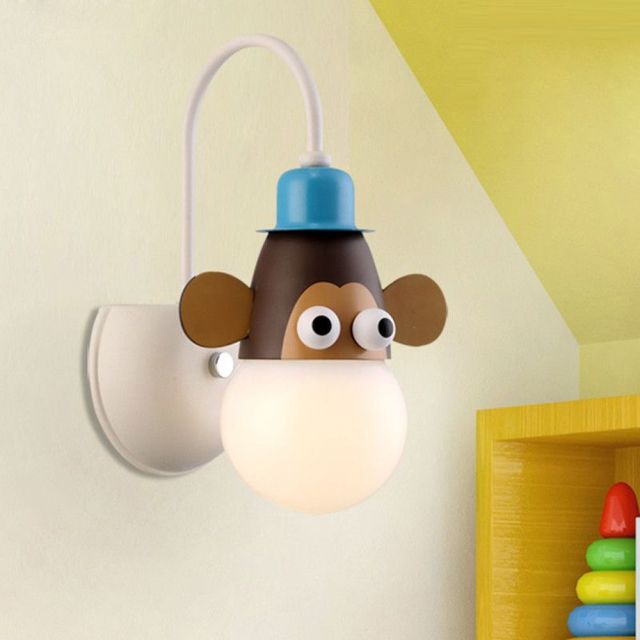 Animal Wall Sconces - OOVOV Wall Light Fixtures Indoor Creative Cartoon Monkey Wall Sconces Lighting Bedside Lamps for Bedrooms Decor Wall Lamp Gift