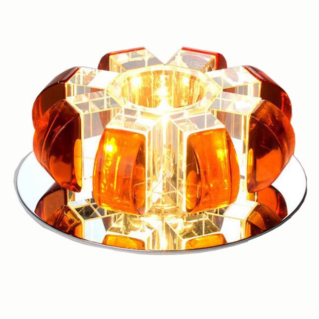 Modern Pumpkin Crystal LED Hallway Corrider Ceiling Lamp Flower Crystal Porch Living Room Ceiling Light Semi Flush Mounted Ceiling Lights