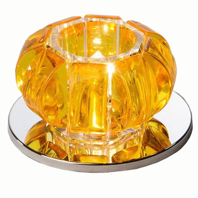 Modern Pumpkin Crystal LED Hallway Corrider Ceiling Lamp Flower Crystal Porch Living Room Ceiling Light Semi Flush Mounted Ceiling Lights