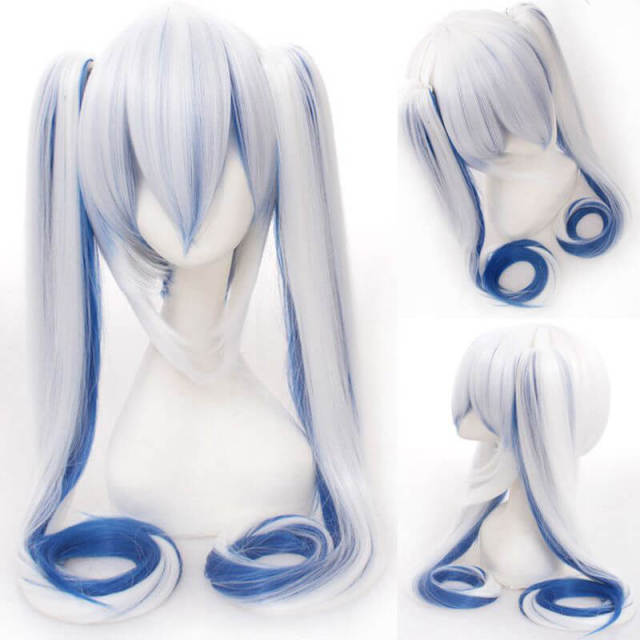 Cosplay Animation Wigs 120cm Hatsune Miku Cosplay Wig Long Straight Wig Sakura Snow Senbonzakura Two Ponytails