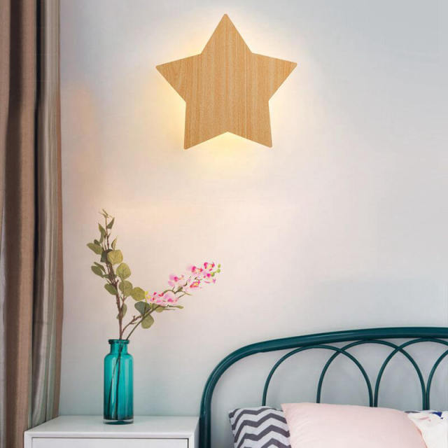 OOVOV Princess Room Multicolor Star Wall Lights Creative Baby Room Bedroom Hallway LED Wall Lamp