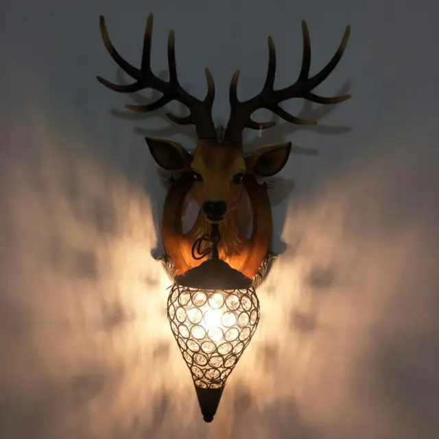 OOVOV Nordic Crystal Antlers Corridor Wall Lights Creative Living Room Study Room Balcony Stairs Wall Lamp