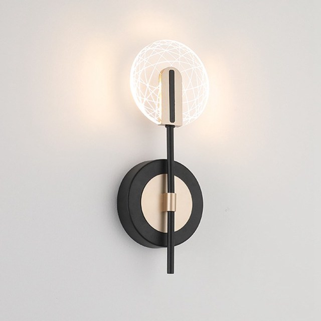 OOVOV LED Wall Lights-Adjustable Iron Wall Lamp Home Light for Living Room Bedroom Balcony Aisle Black