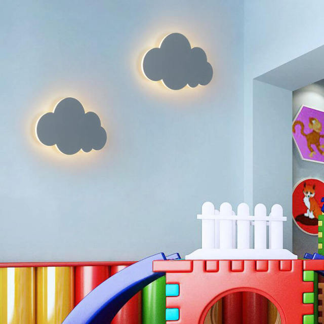 OOVOV Cartoon Iron Cloud LED Wall Lights Boys Room Girls Room Baby Room Cute Decoration Wall Lamp