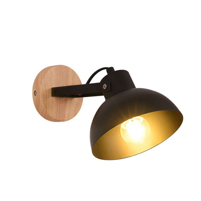 OOVOV Nordic Style Wooden Wall Light Retro Iron Bedroom Living Room Wall Lamps Balcony Aisle Wall Lights Lighting Sconces