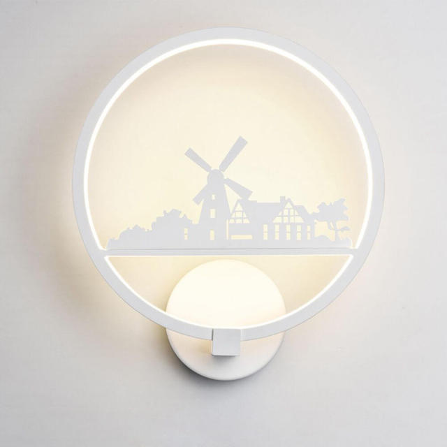 OOVOV Creative LED Kids Room Wall Lights Bedroom Living Room Corridor Balcony Stairs Wall Lamps Windmill Elk Goat Giraffe