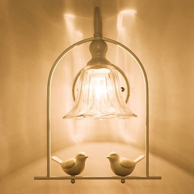 OOVOV Creative White Black Birds Wall Lamp Nordic Fashion Living Room Bedroom Balcony Aisle Wall Lamps Light