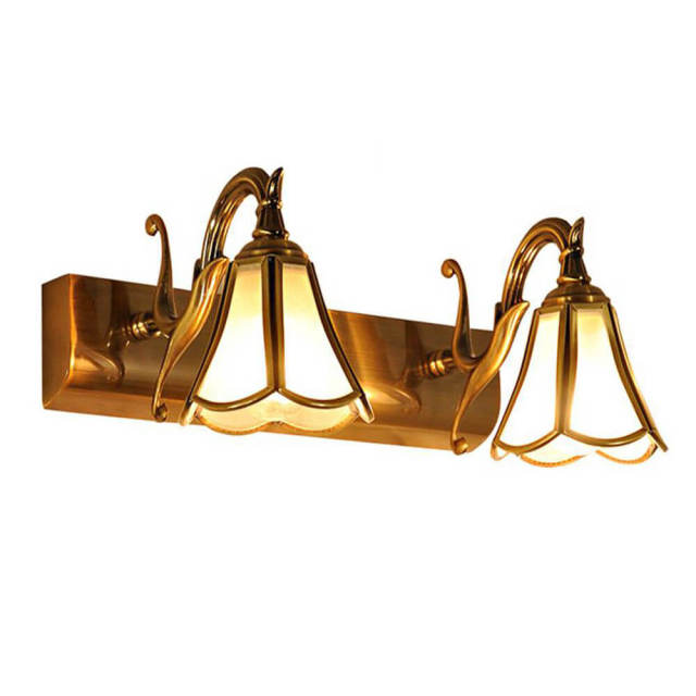 OOVOV Classic Copper Glass Bathroom Mirror Lights Waterproof Washroom Mirror Cabinet Light Living Room Hallway Wall Lamp