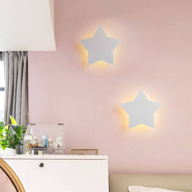 OOVOV Princess Room Multicolor Star Wall Lights Creative Baby Room Bedroom Hallway LED Wall Lamp