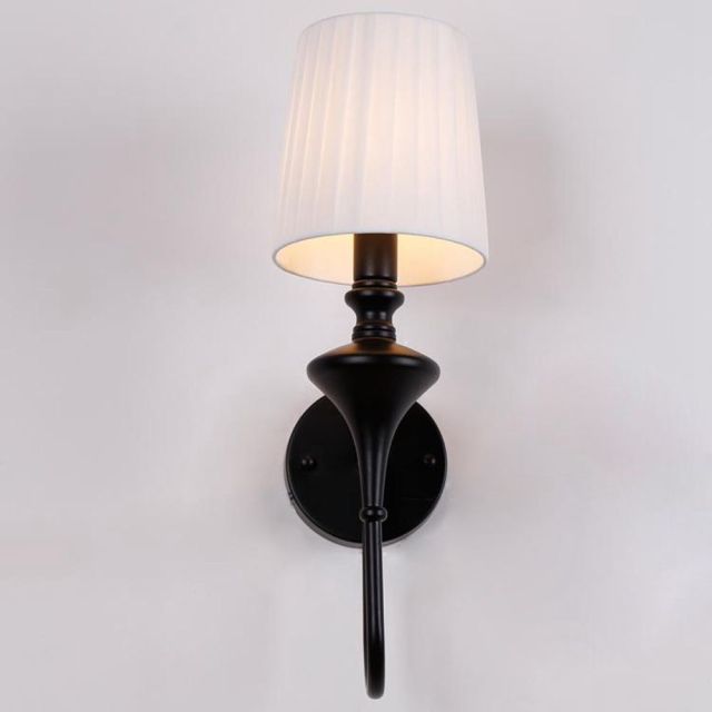 OOVOV Living Room Wall Lamp Wall Light With Fabric Lampshade For Study Room Bedroom Bedside Hallway E27