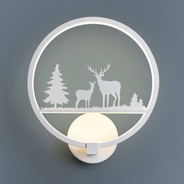 OOVOV Creative LED Kids Room Wall Lights Bedroom Living Room Corridor Balcony Stairs Wall Lamps Windmill Elk Goat Giraffe