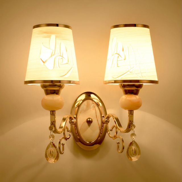 OOVOV Glass Wall Light Modern Gold Wall Sconce with Glass Lampshade