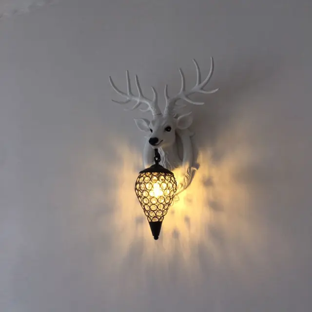 OOVOV Nordic Crystal Antlers Corridor Wall Lights Creative Living Room Study Room Balcony Stairs Wall Lamp