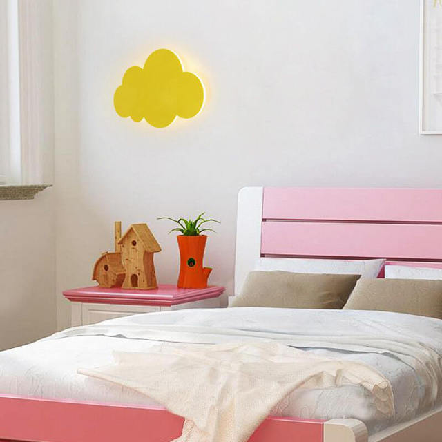OOVOV Cartoon Iron Cloud LED Wall Lights Boys Room Girls Room Baby Room Cute Decoration Wall Lamp
