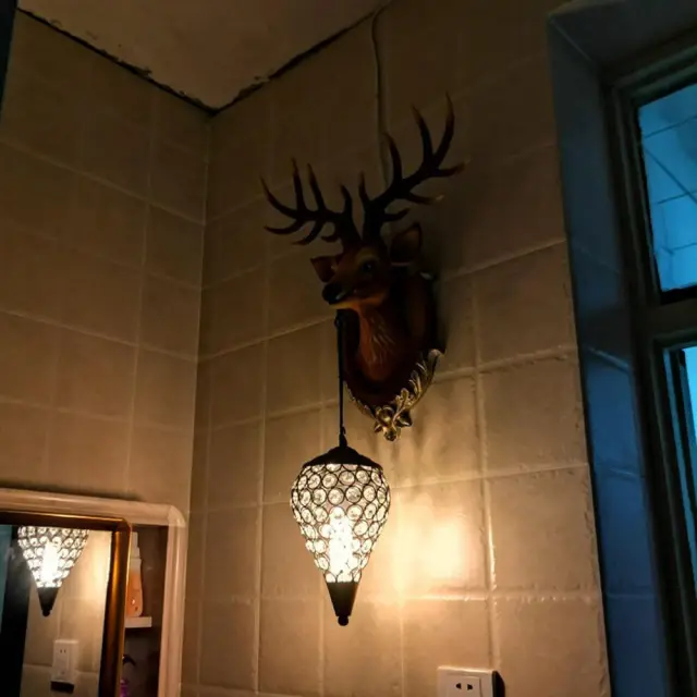 OOVOV Nordic Crystal Antlers Corridor Wall Lights Creative Living Room Study Room Balcony Stairs Wall Lamp