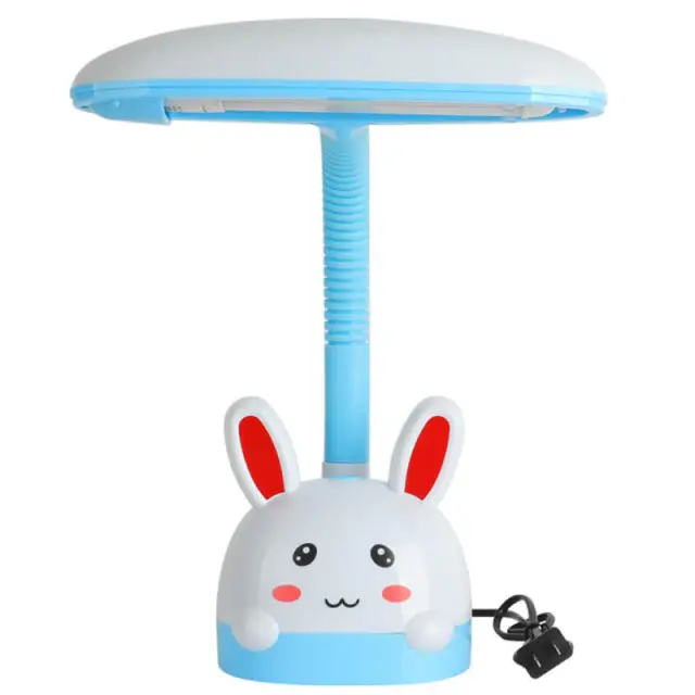 Dimmable LED Eye Protection Table Lamp for Kids Cartoon Desk Lamp with One-Button Switch 360° Adjustable Hose Replaceable lamp Sources Plug-in Table L