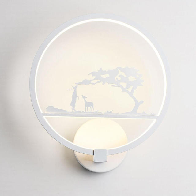 OOVOV Creative LED Kids Room Wall Lights Bedroom Living Room Corridor Balcony Stairs Wall Lamps Windmill Elk Goat Giraffe