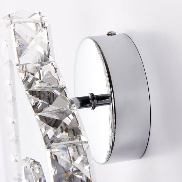 OOVOV LED Crystal Wall Light Indoor Bathroom Vanity Lights Fixtures Chrome Wall Sconces Lamps for Bedside Porch Hallway