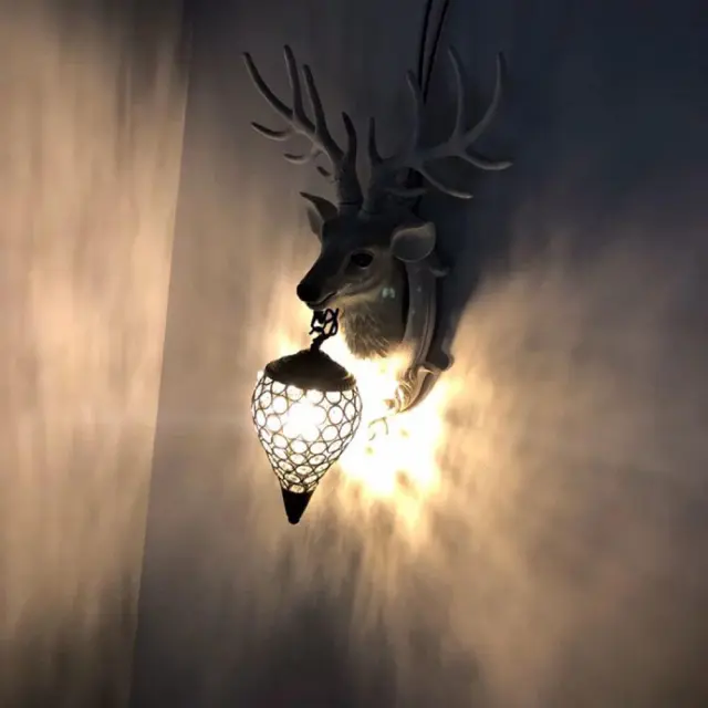 OOVOV Nordic Crystal Antlers Corridor Wall Lights Creative Living Room Study Room Balcony Stairs Wall Lamp