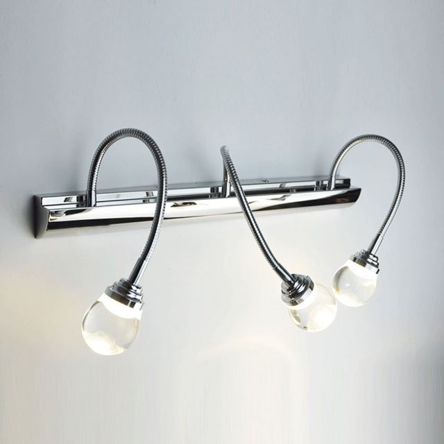 OOVOV LED Vanity Light Fixtures Adjustable Stainless Steel Hose Mirror Lights Bathroom Washroom Dresser Make-up Wall Lamp Sconces