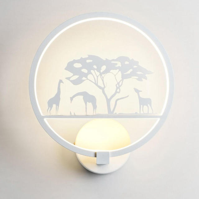 OOVOV Creative LED Kids Room Wall Lights Bedroom Living Room Corridor Balcony Stairs Wall Lamps Windmill Elk Goat Giraffe