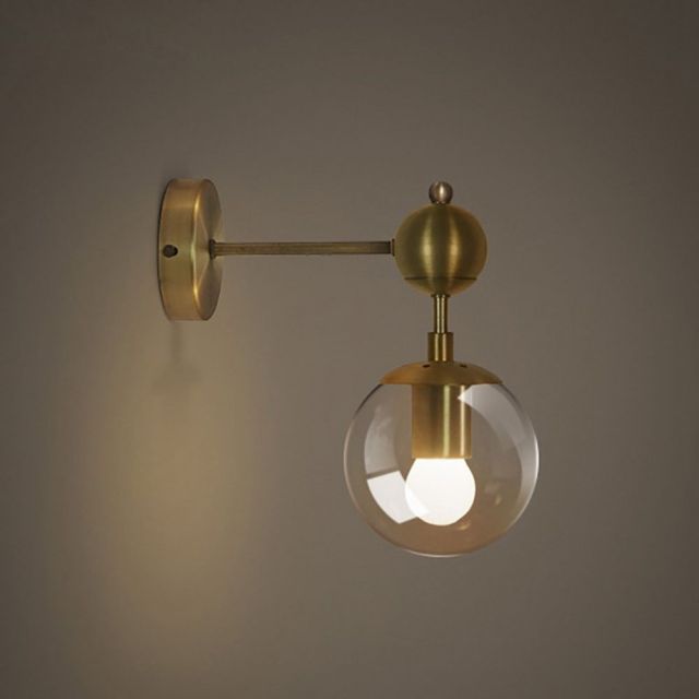 OOVOV Glass Ball Wall Light Sconce Magic Bean Globe Molecular Wall Light Sconce for Restaurant Living Room Bathroom Mirror Headlights Bedside in Gold