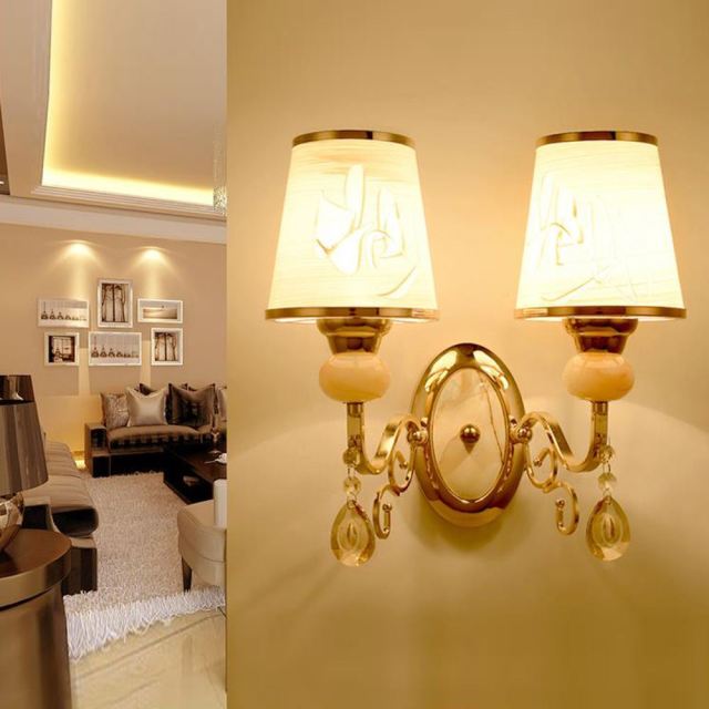 OOVOV Glass Wall Light Modern Gold Wall Sconce with Glass Lampshade